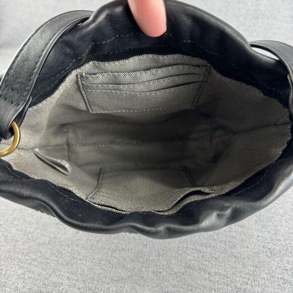 Fossil Crossbody Bag Small Black Leather Festival‎ Beachy Boho Bucket Bag - Picture 11 of 16